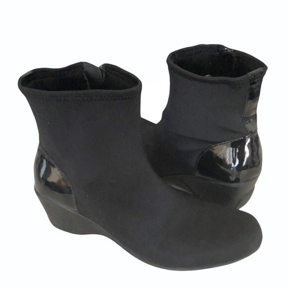 KAREN SCOTT Shelly Boots Black Fabric Zip Ankle Booties Womens Size 8 - Picture 1 of 9